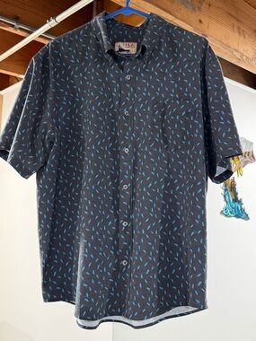 Huk Black Short-Sleeve Button-Up